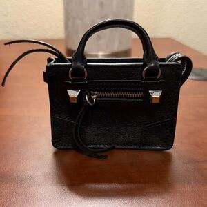 Rebecca Minkoff Black Mini Bag Charm with Silver Accents